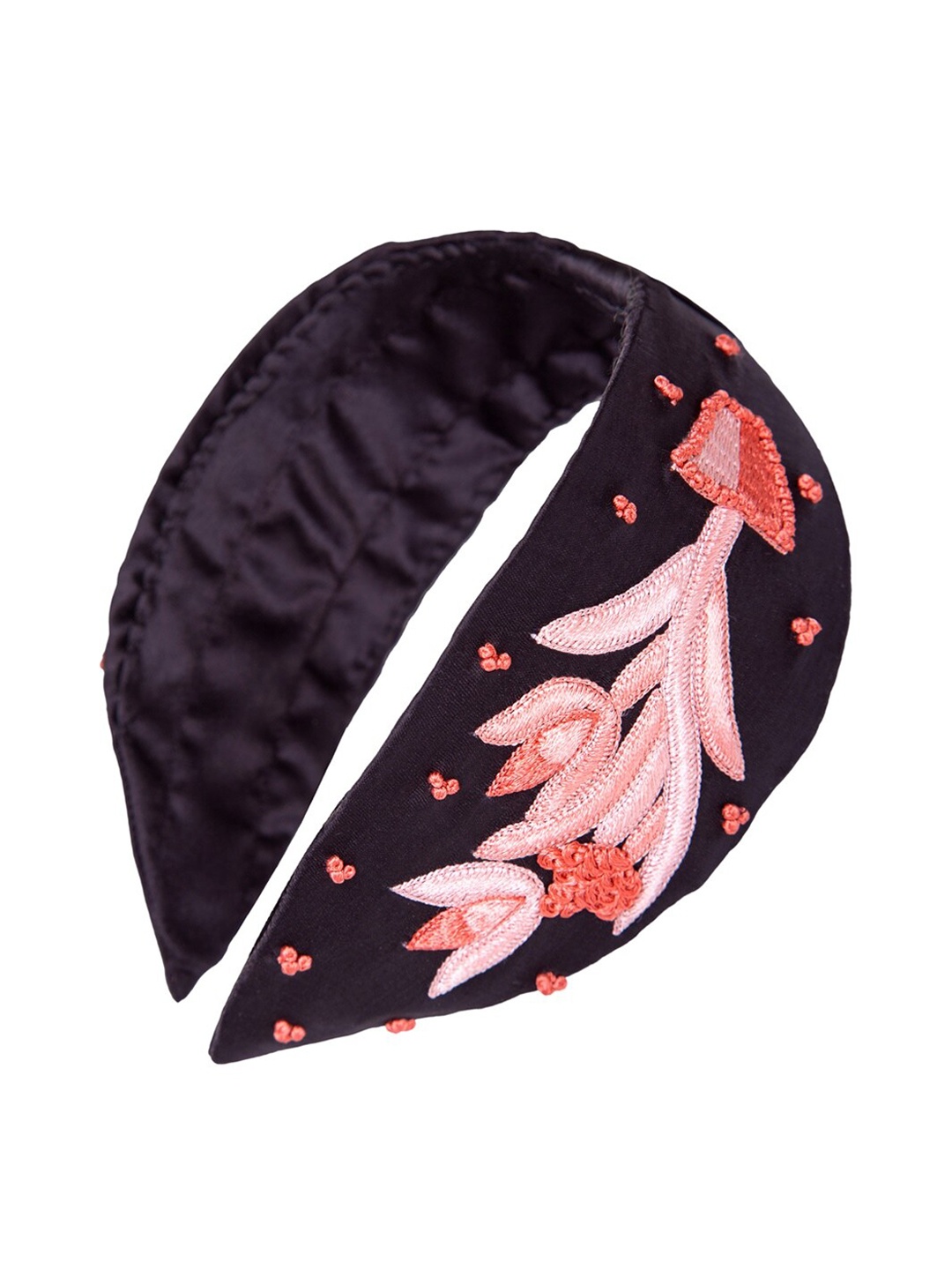 

Knotty Tail Women Pink & Black Embroidered Headband