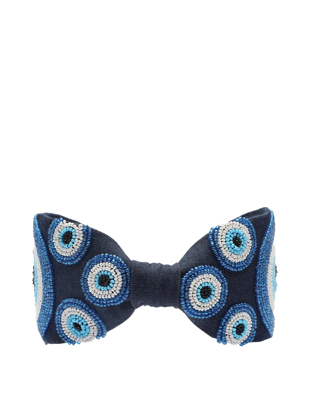 

Knotty Tail Women Blue & White Embroidered Bandana Headband