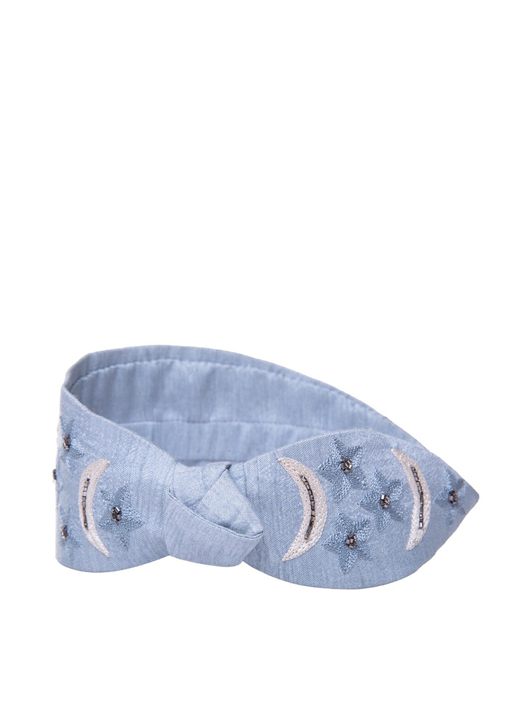 

Knotty Tail Women Grey & White Embroidered Headband