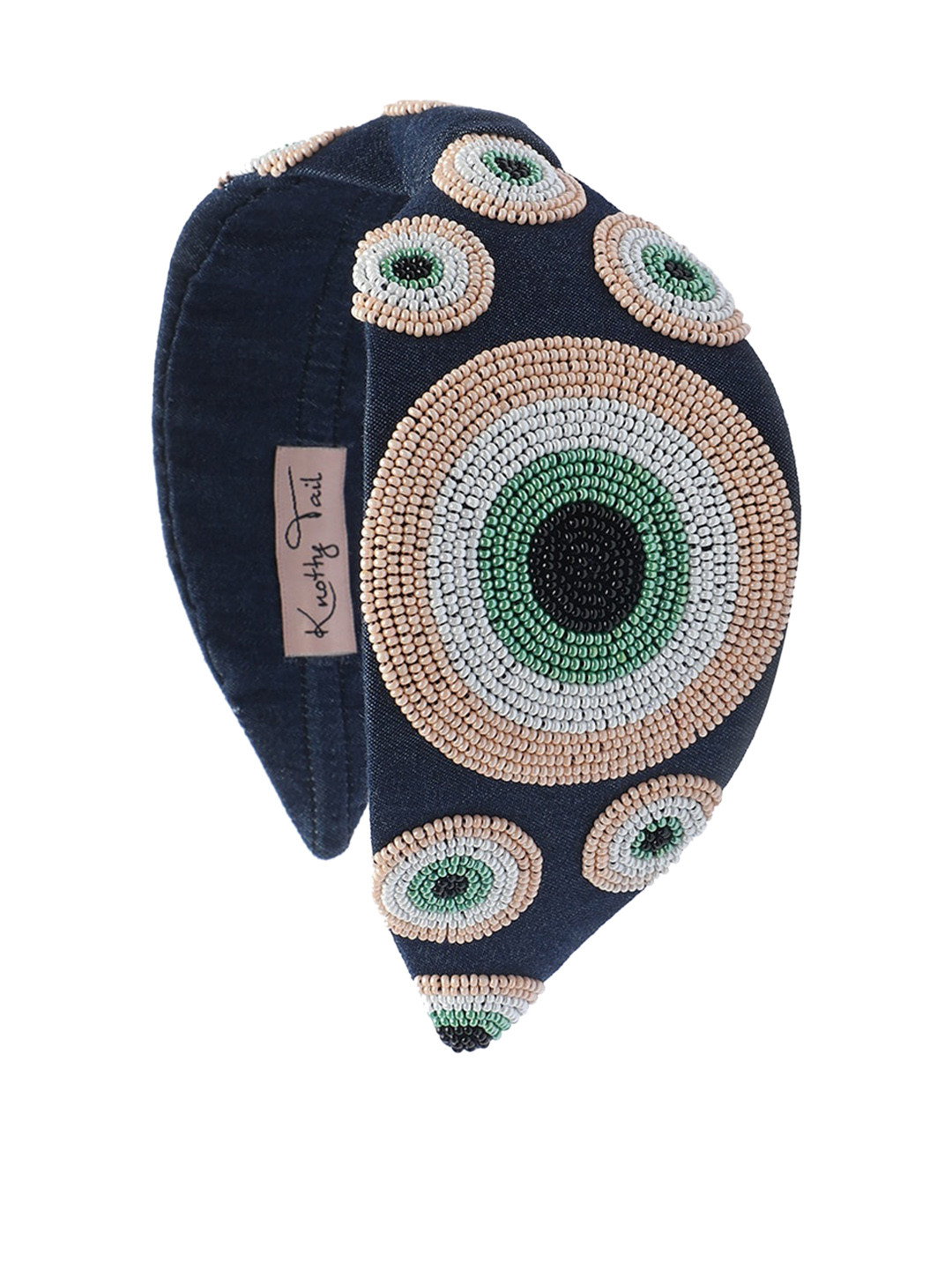 

Knotty Tail Women Navy Blue & Beige Embellished Hairband
