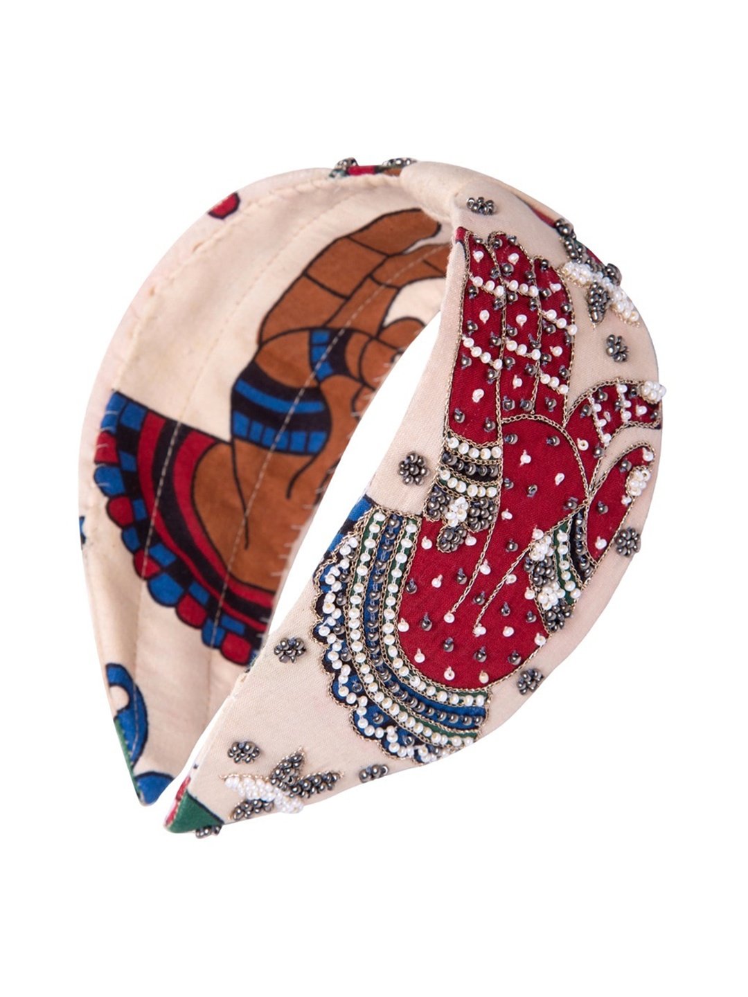 

Knotty Tail Women Pink & Red Embellished Hairband