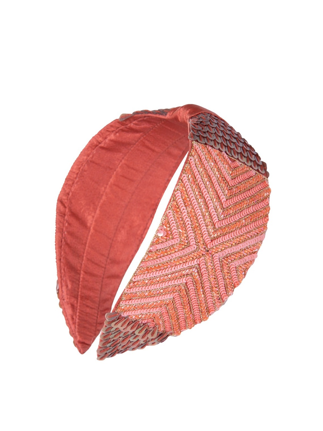 

Knotty Tail Clotche Coralista Embroidered Embellished Head Band, Red