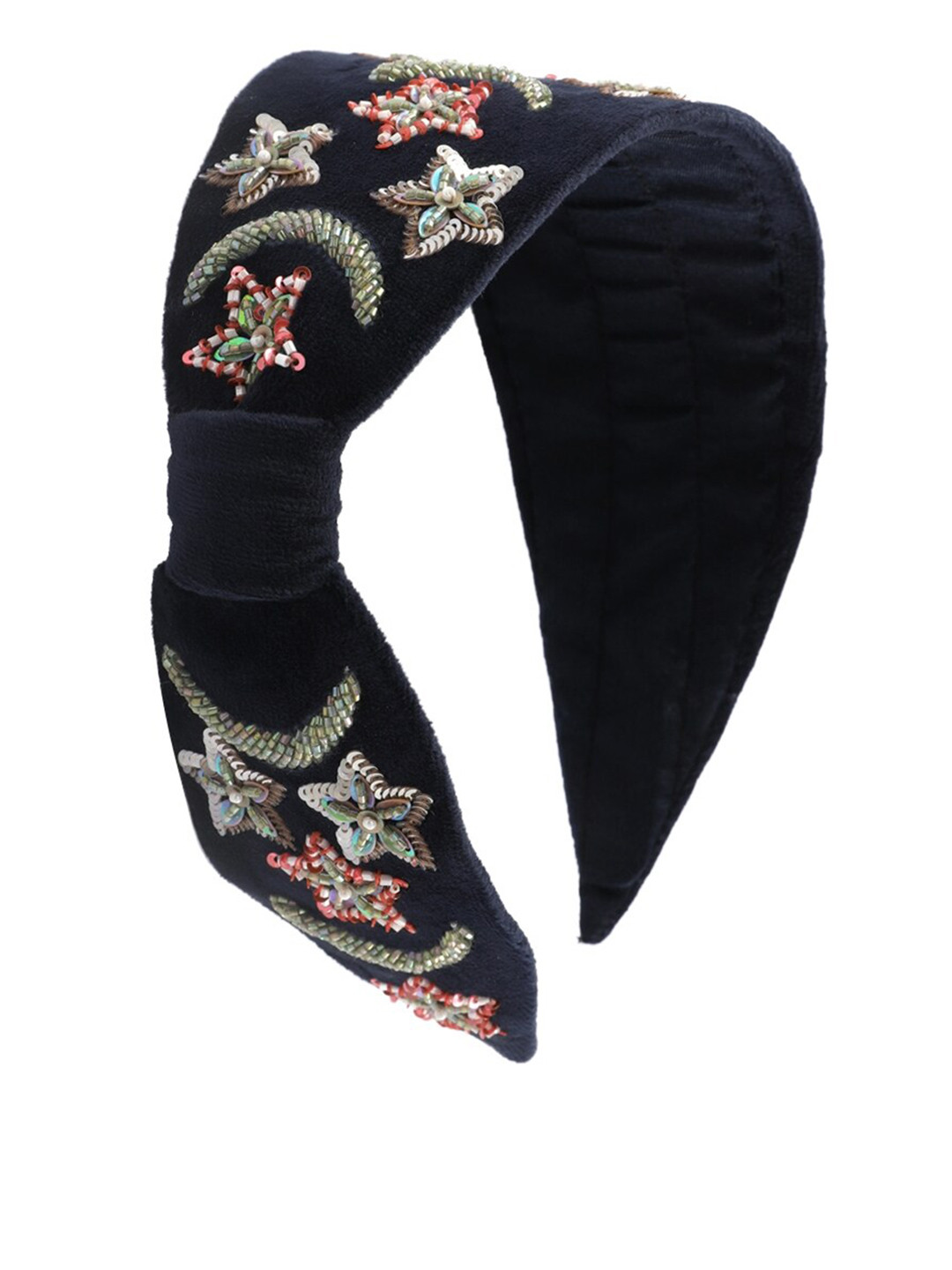 

Knotty Tail Embellished Starry Night Head Band, Navy blue