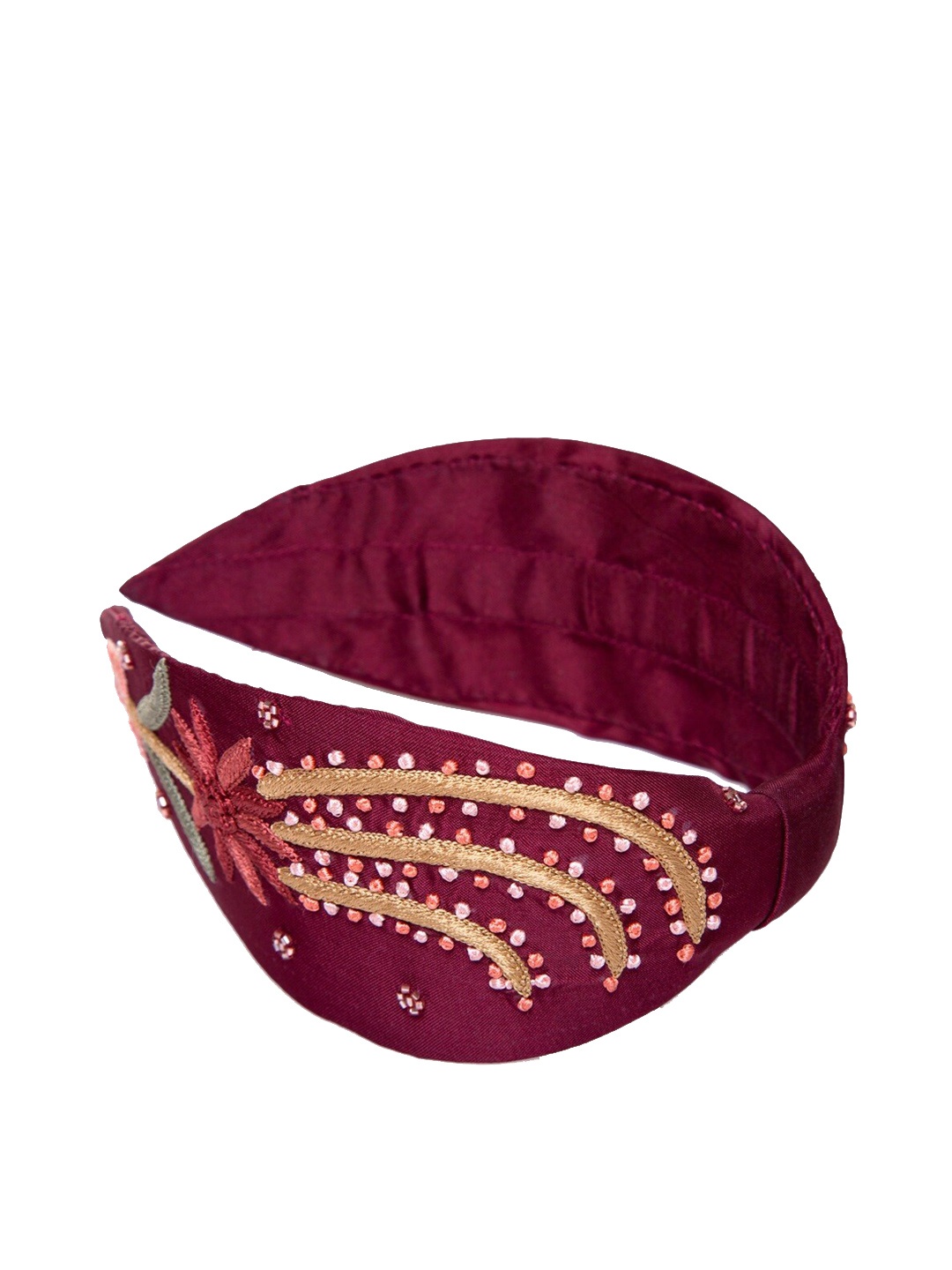 

Knotty Tail Women Maroon & Gold-Toned Embellished Hairband