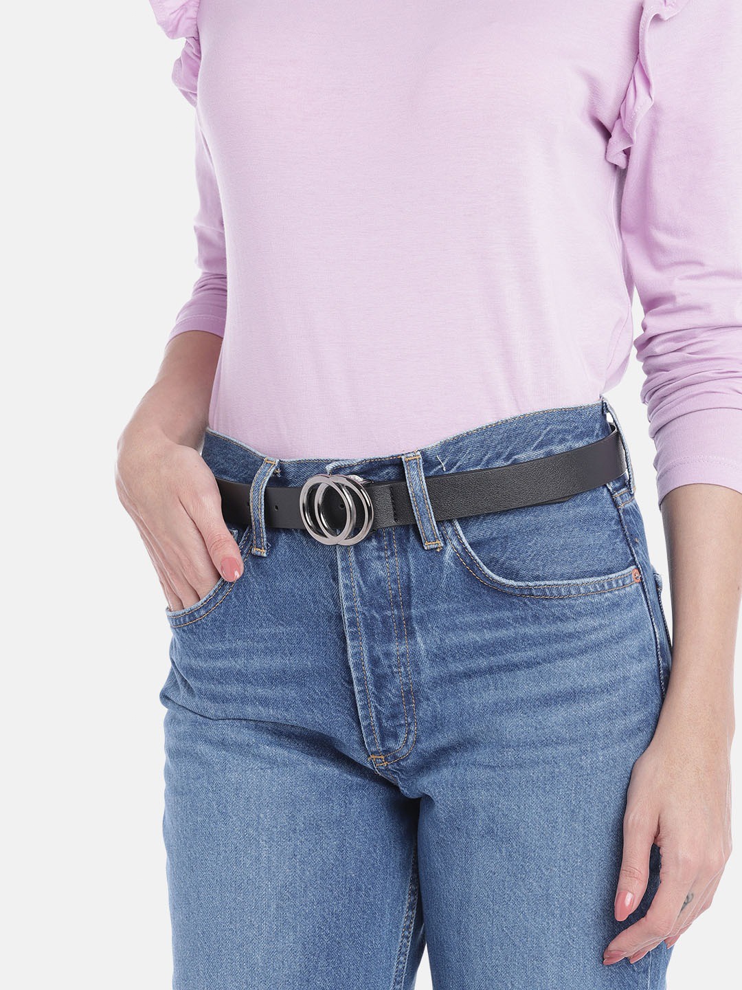 

Berrylush Women Black Belt