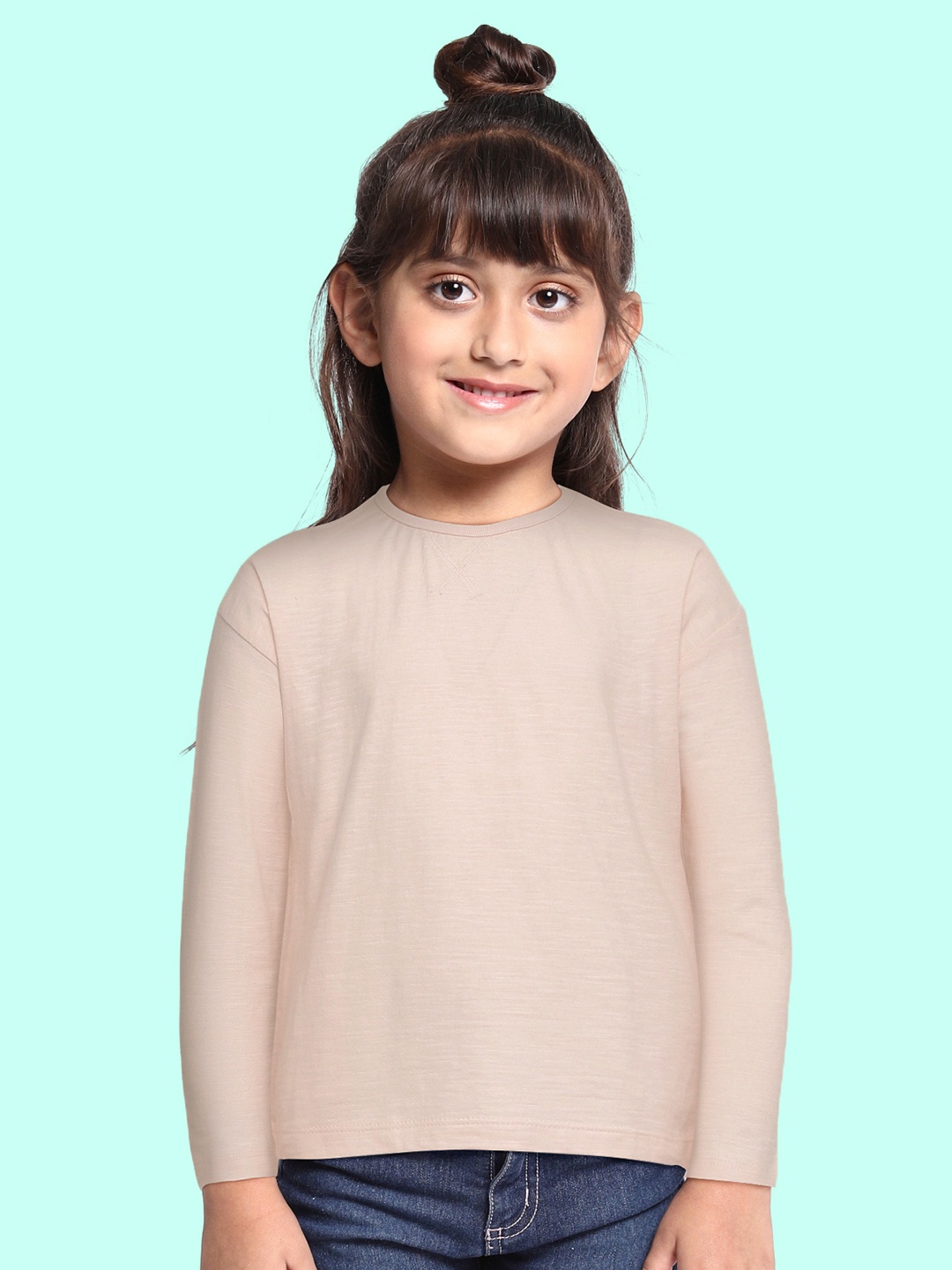 

DILLINGER Girls Pink Long Sleeves Pure Cotton T-shirt
