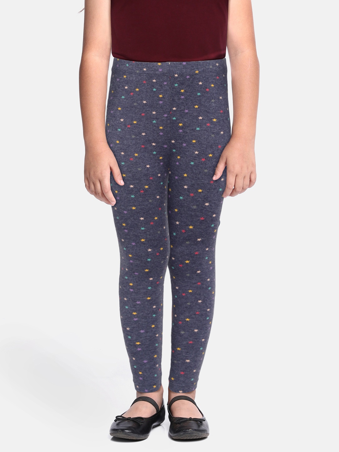 

DILLINGER Girls Navy Blue Star Printed Cotton Track Pants