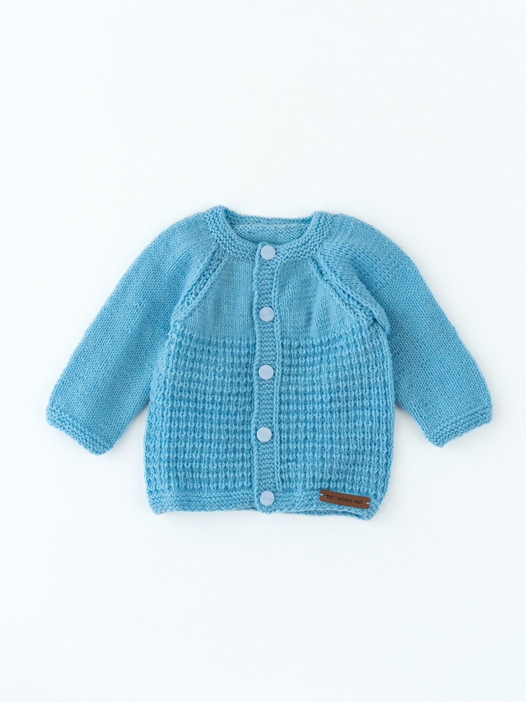

The Original Knit Unisex Kids Blue Handmade round neck Cardigan