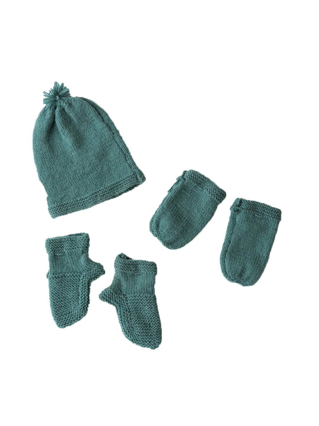 

The Original Knit Kids 3Pcs Acrylic Beanie Set, Green