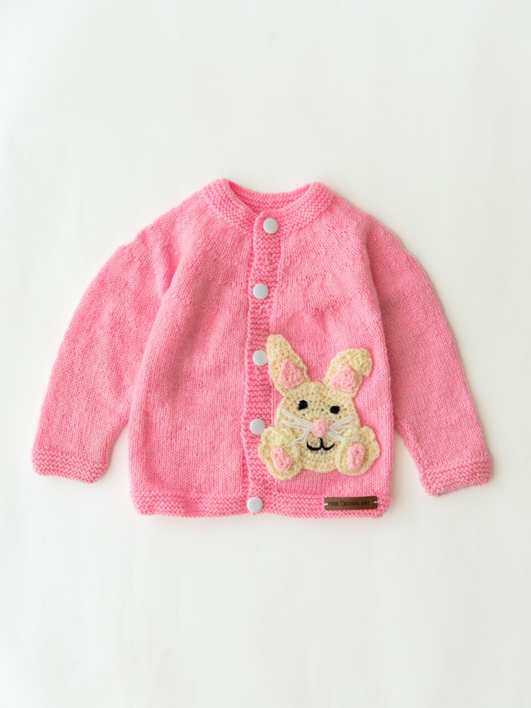 

The Original Knit Girls Pink & Yellow Cardigan with Embroidered Detail