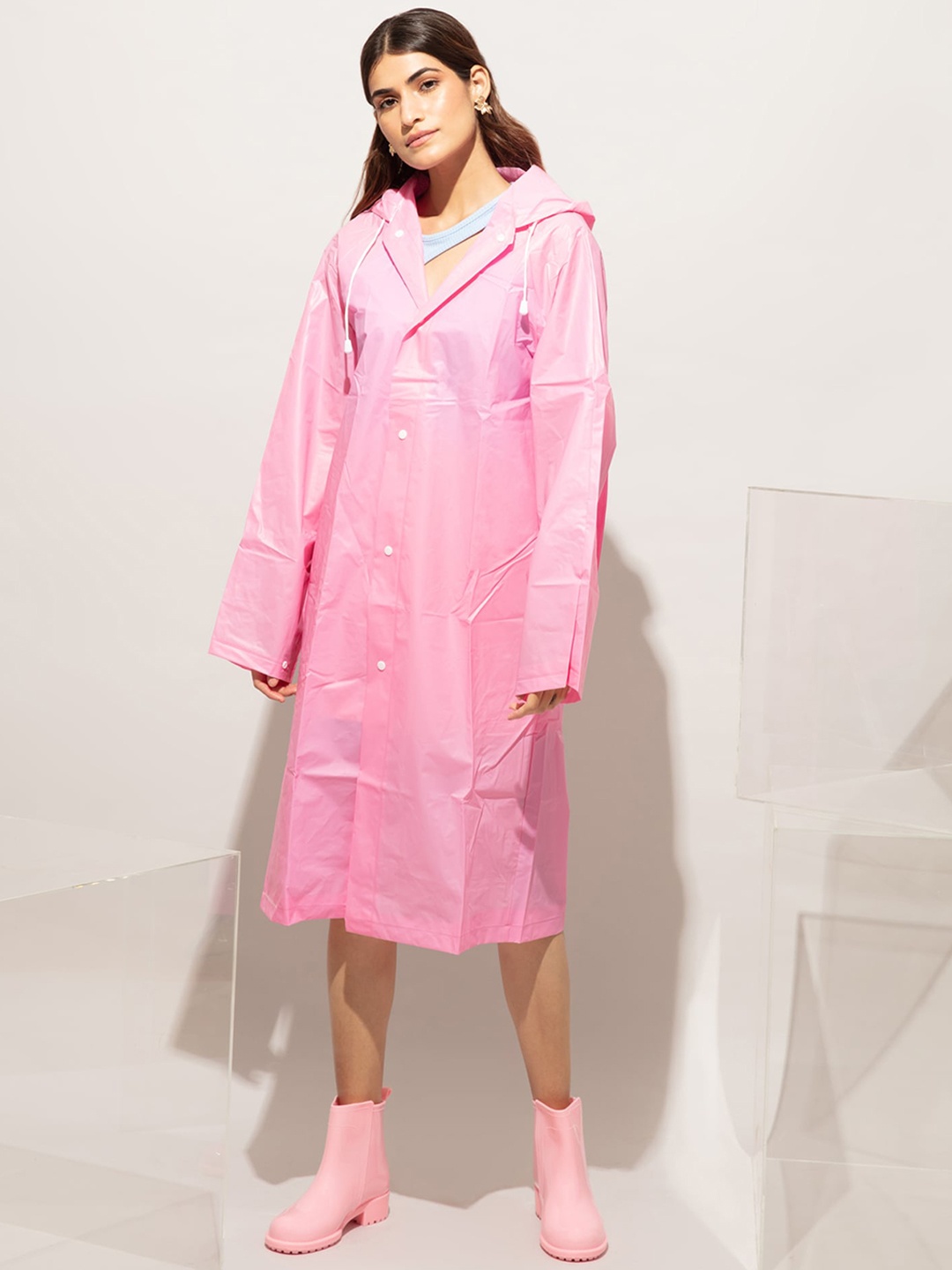 

20Dresses Women Pink Solid Rain Jacket