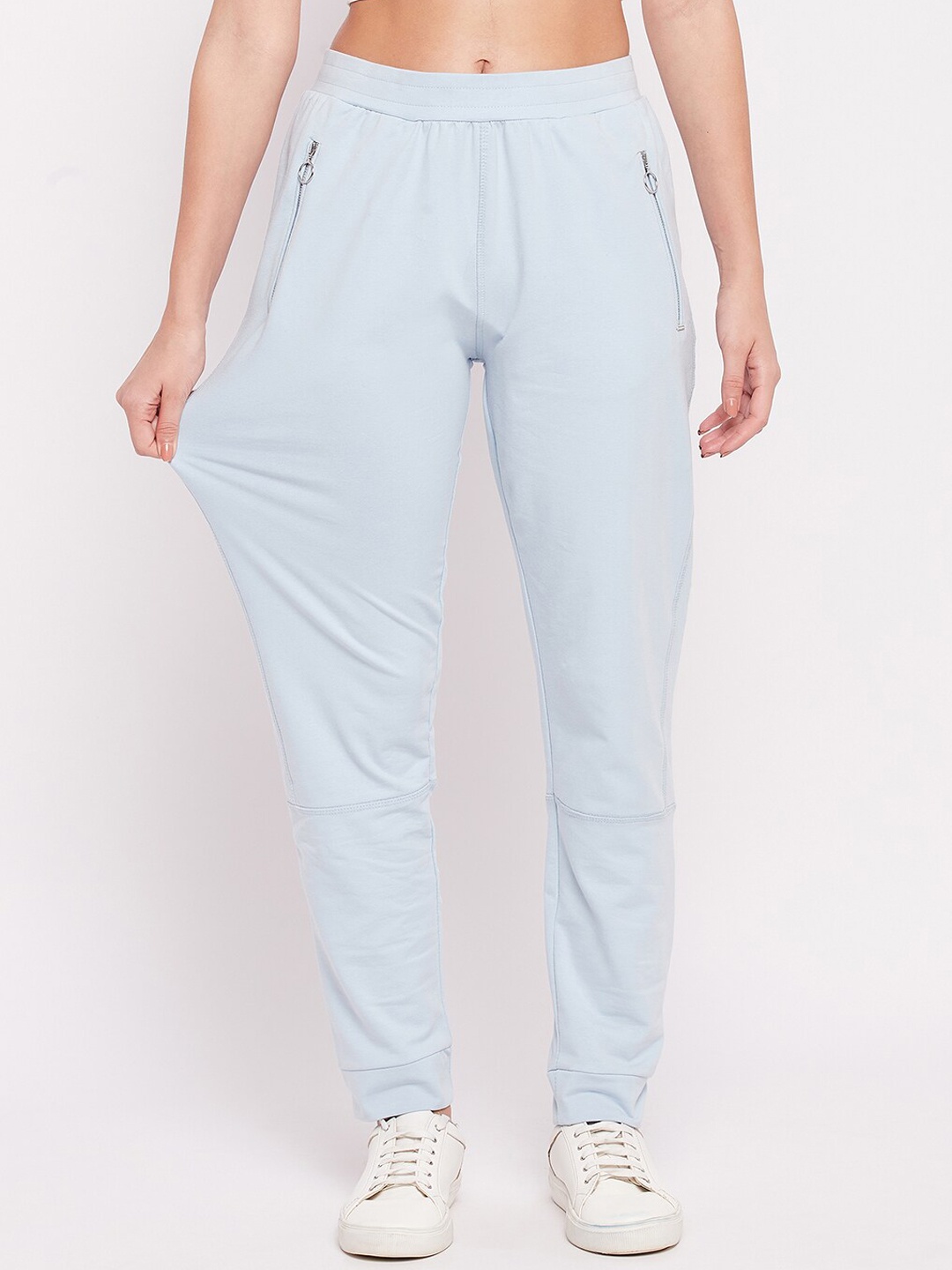 

Okane Women Light Blue Solid Cotton Joggers