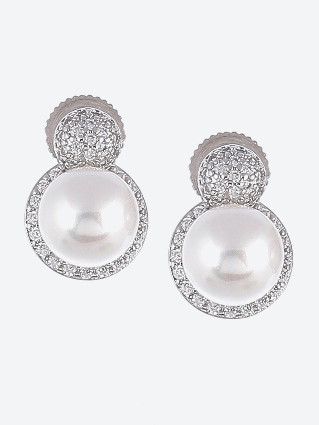 

Biba Silver-Toned Contemporary Studs Earrings