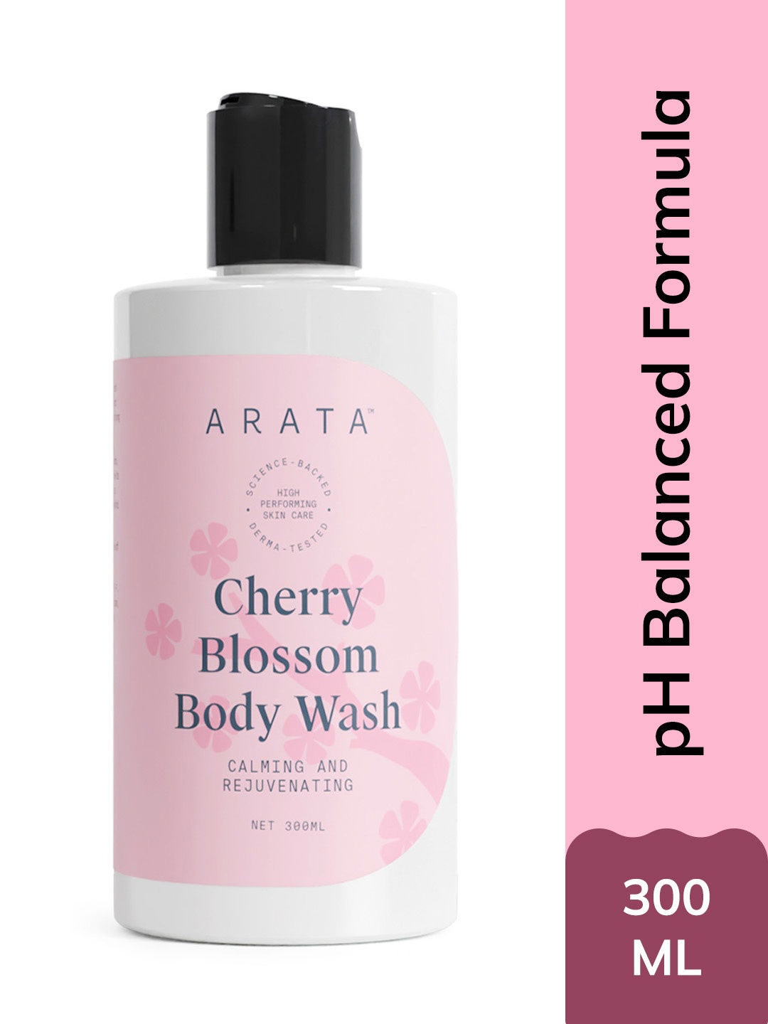 

ARATA Body Wash with Cherry Blossom Fragrance & Coconut Oil Extracts - 300ml, Pink