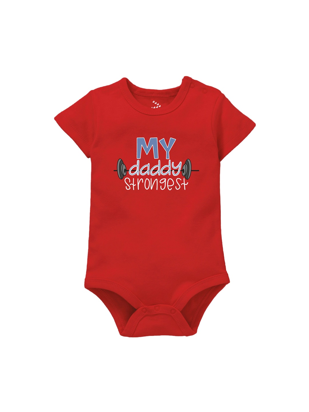 

Zeezeezoo Infant Red My Daddy Strongest Printed Cotton Bodysuit