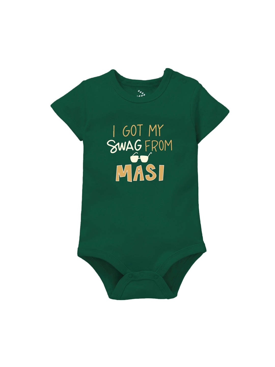

Zeezeezoo Kids Green Swag From Maasi Printed Pure Cotton Bodysuit