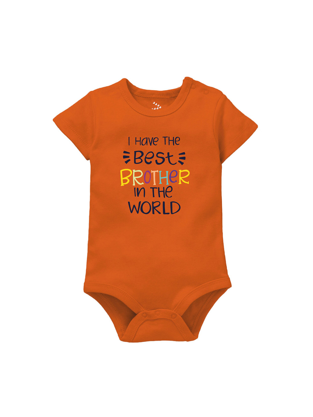 

Zeezeezoo Infant Orange I Have The Best Brother Printed Pure Cotton Body suit