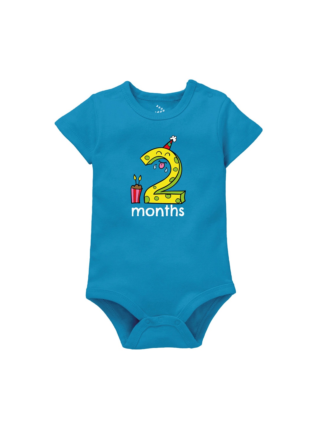 

Zeezeezoo Kids Blue I Am Two Months Printed Cotton Bodysuit