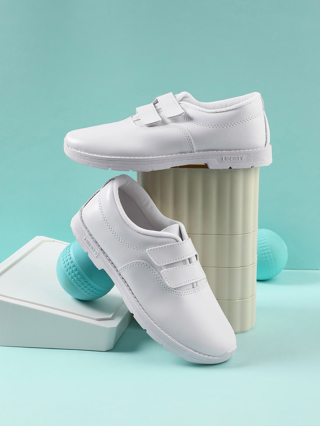 

Liberty Prefect kids White Velcro School Shoes
