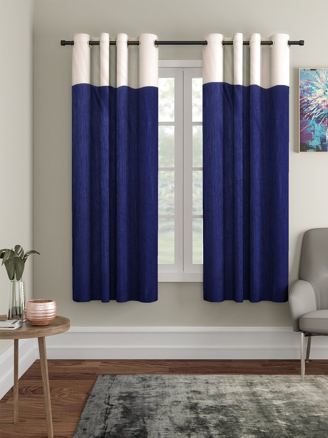 

Home Sizzler Blue & White Window Curtain