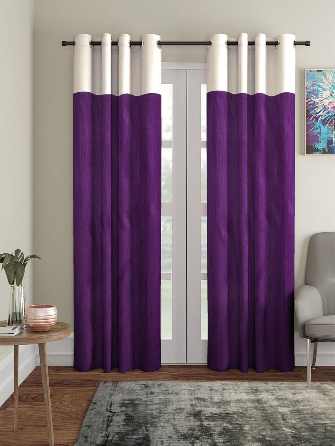 

Home Sizzler Purple Set of 2 Door Curtain