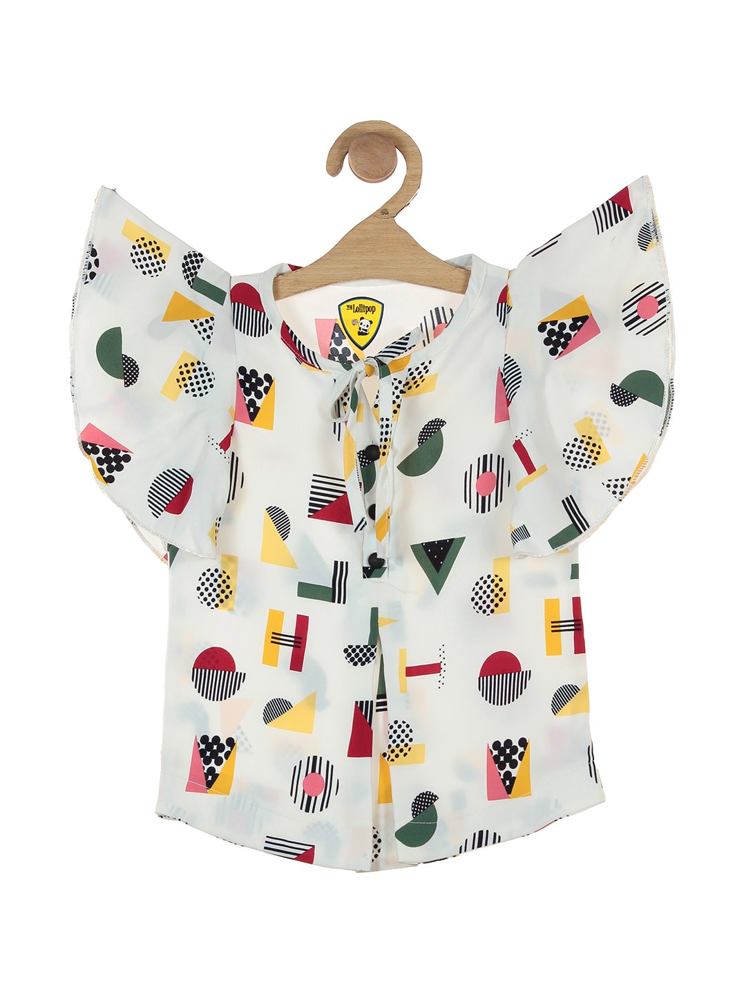 

Lil Lollipop White & chinese white Print Top