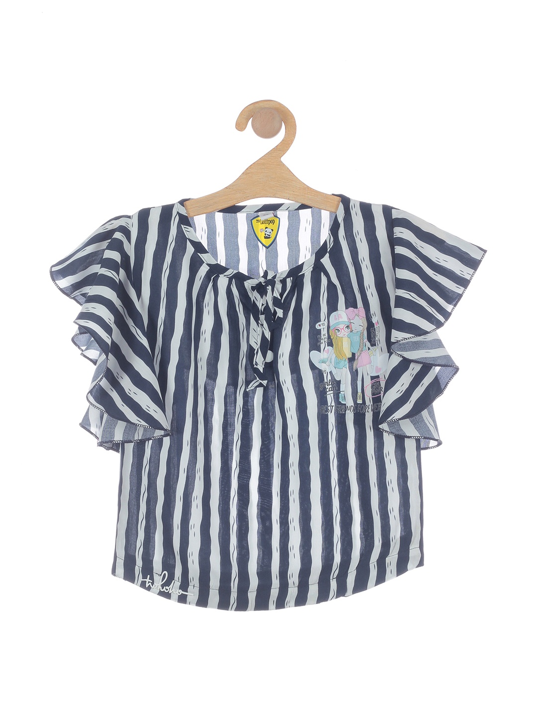 

Lil Lollipop Blue & vintage violet Striped Top