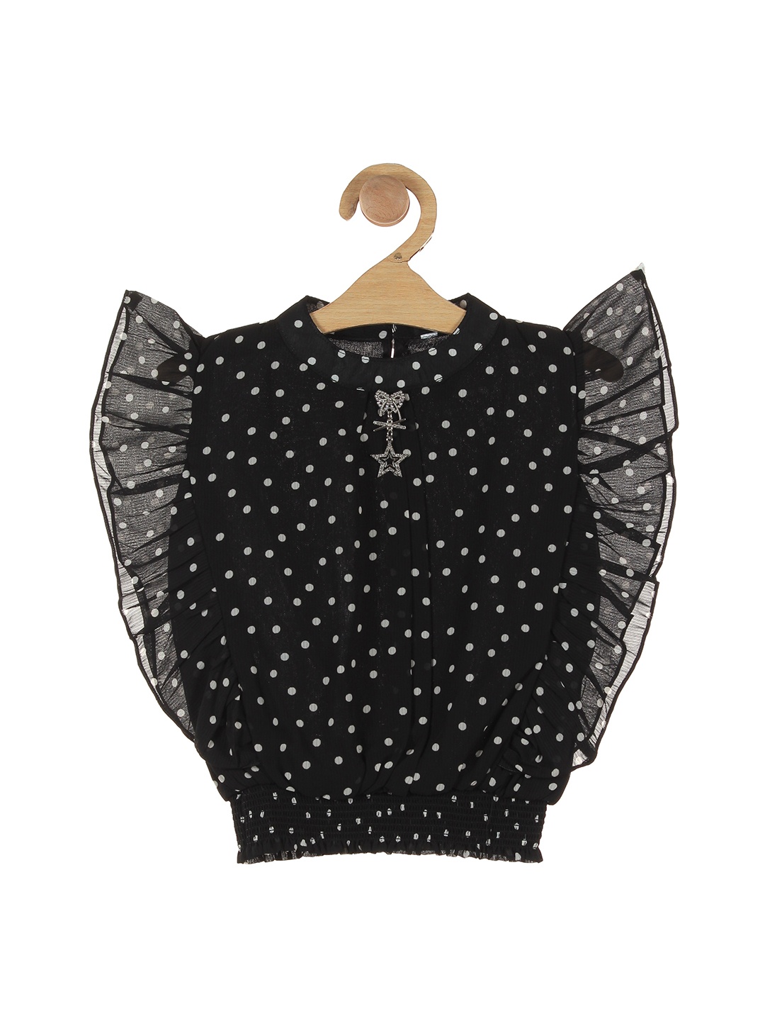 

Lil Lollipop Girls Black Printed Pure Cotton Top