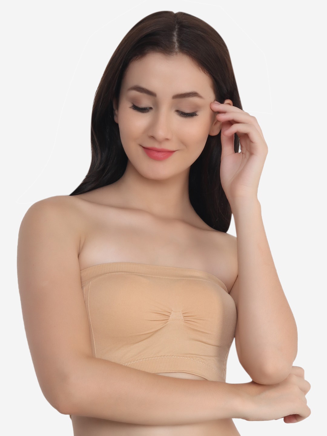 

XOXO Design Beige Solid Seamless Removable Padded Bandeau Bra