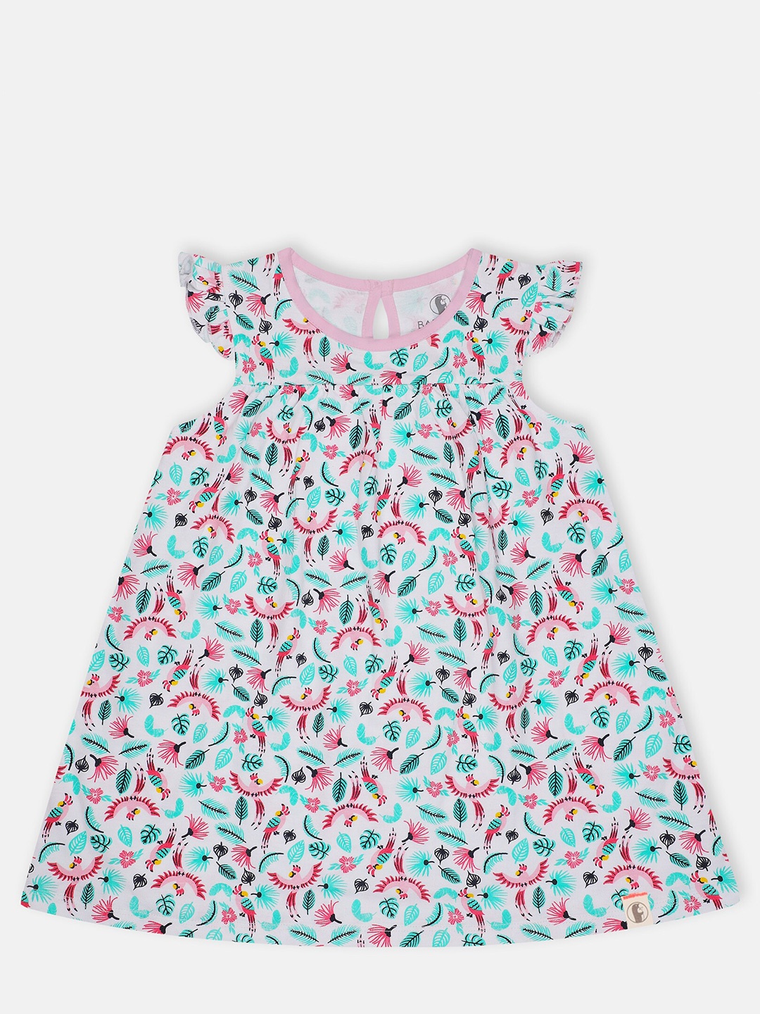 

Babysafe Kids Girls White & orchid tint Floral A-Line Dress