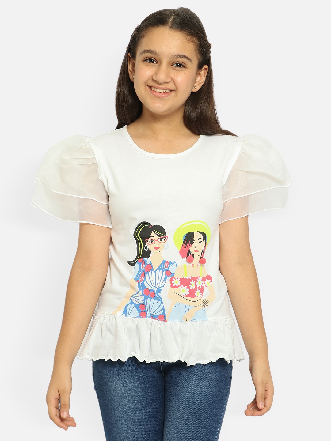 

Natilene Multicoloured & bright gray Print Top, Multi