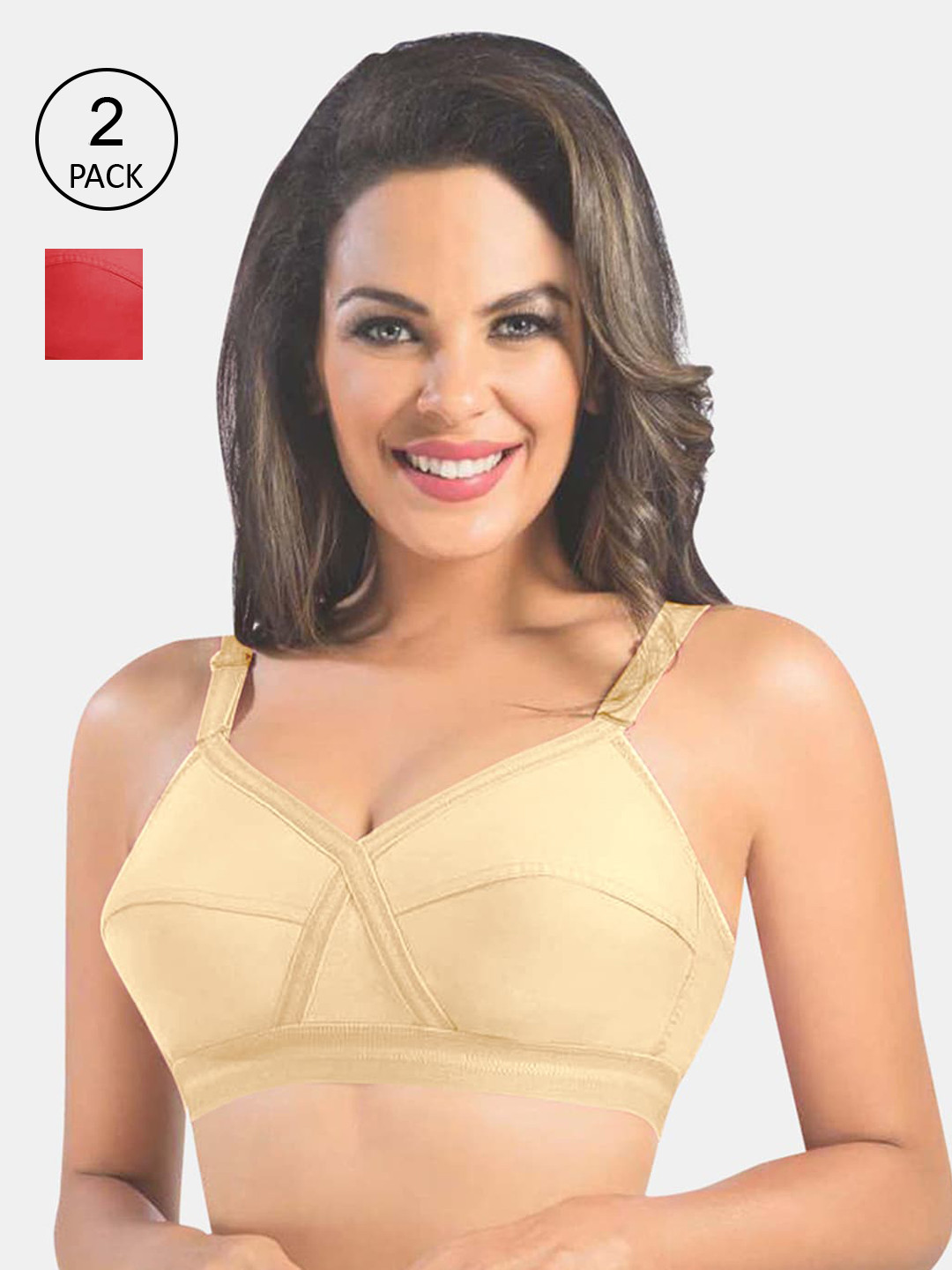 

Sonari Red & Nude-Coloured Bra