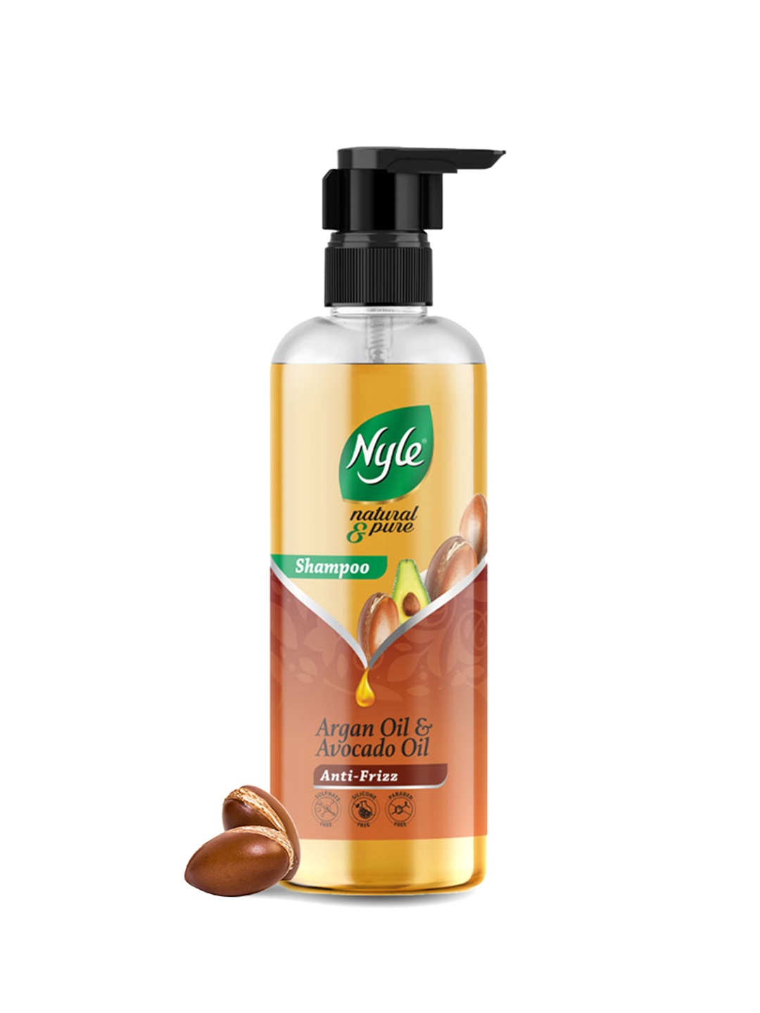 

Nyle Naturals Anti-Frizz Shampoo with Argan Oil & Avocado Oil - 300ml, Brown