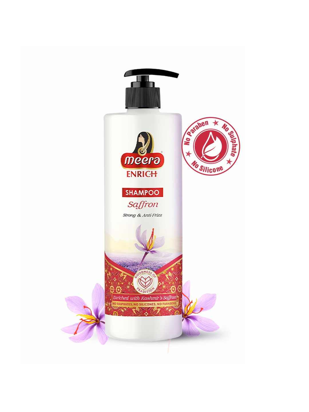 

Meera GOODNESS OF TRADITION Enrich Saffron Anti-Frizz Shampoo 300ml, Orange