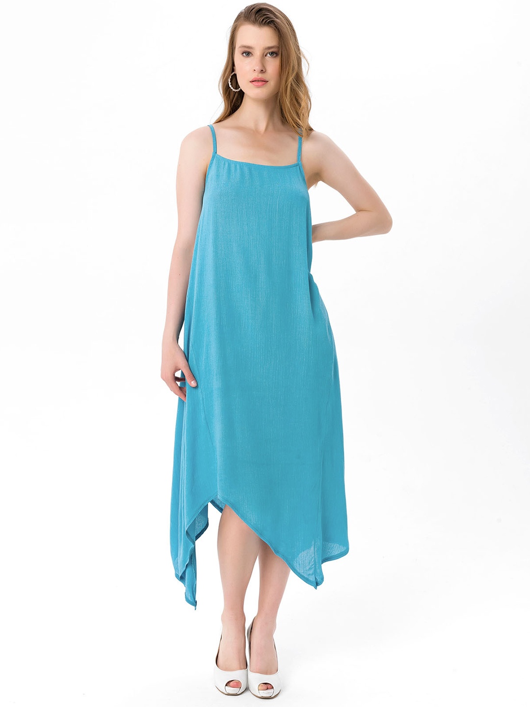 

bebe PLUS Blue A-Line Midi Dress