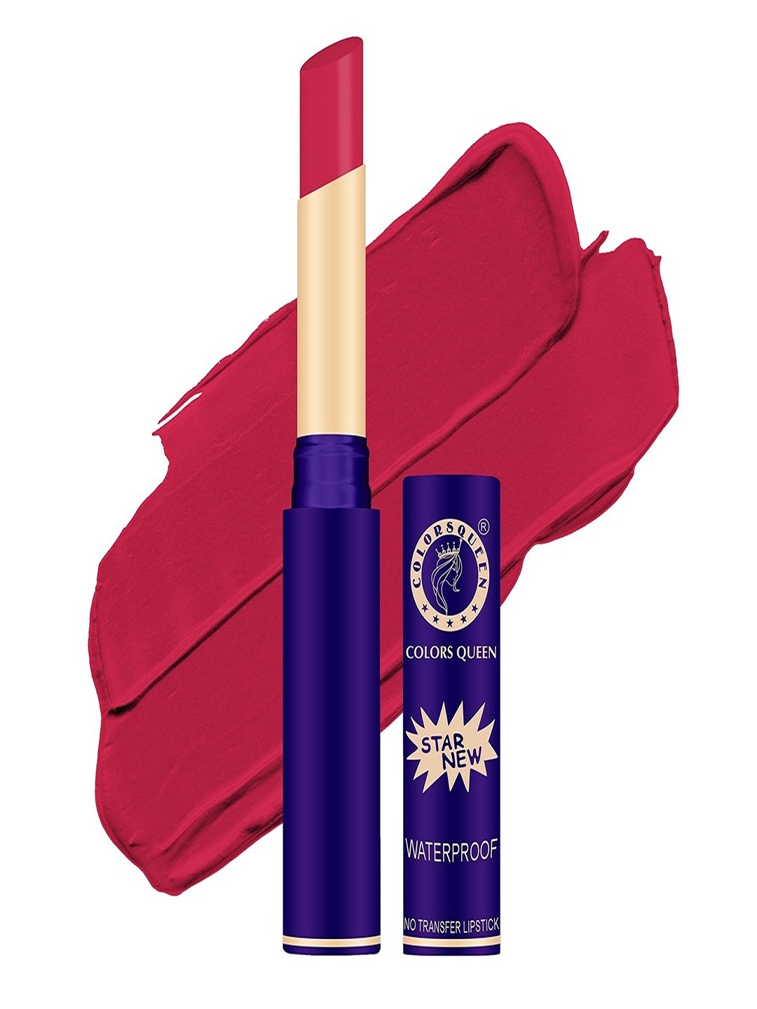 Colors Queen Star New Lips Non-Transfer Waterproof Matte Lipstick 2g - Rubine 821, Red