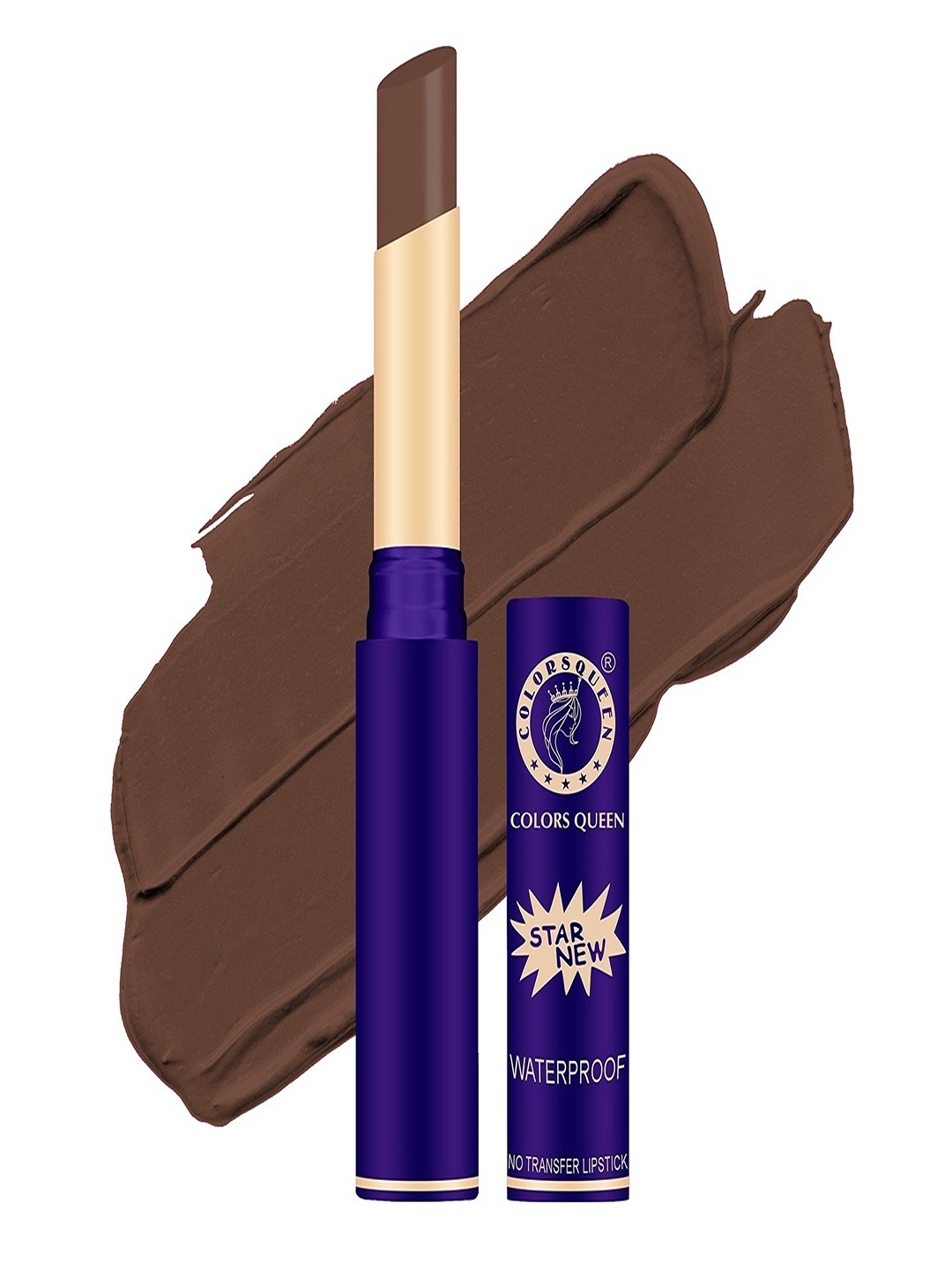 

Colors Queen Star New Lips Non-Transfer Waterproof Matte Lipstick 2g - Hot Chocolate 840, Coffee brown