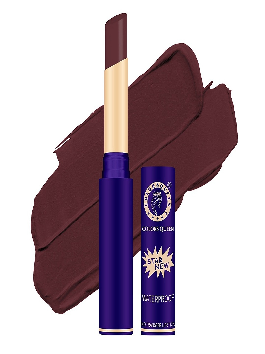 Colors Queen Star New Lips Non-Transfer Waterproof Matte Lipstick 2g - Bronze 807, Brown