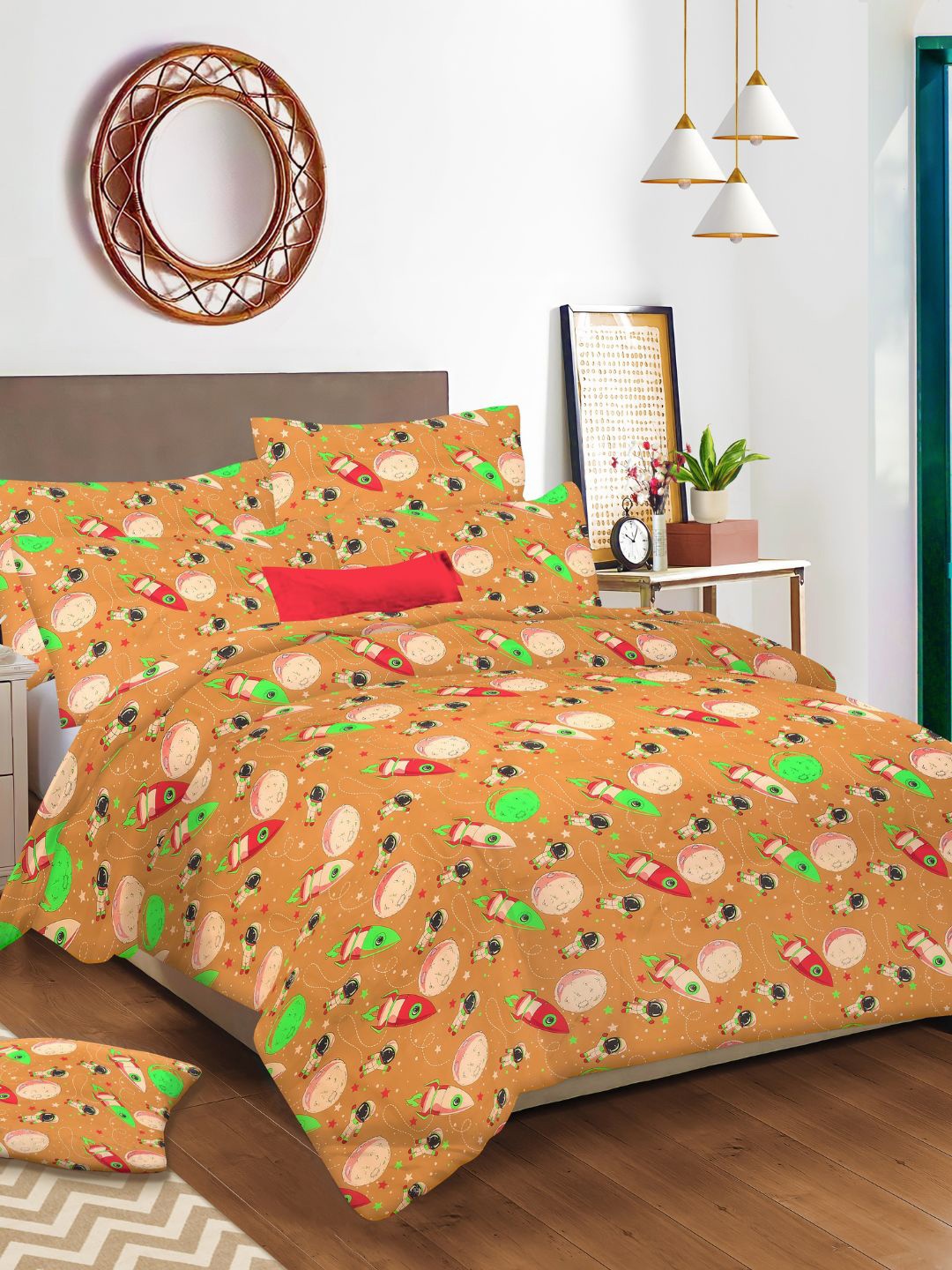 

Sleeping Owls- because your sleep matters Unisex Orange Bedsheets