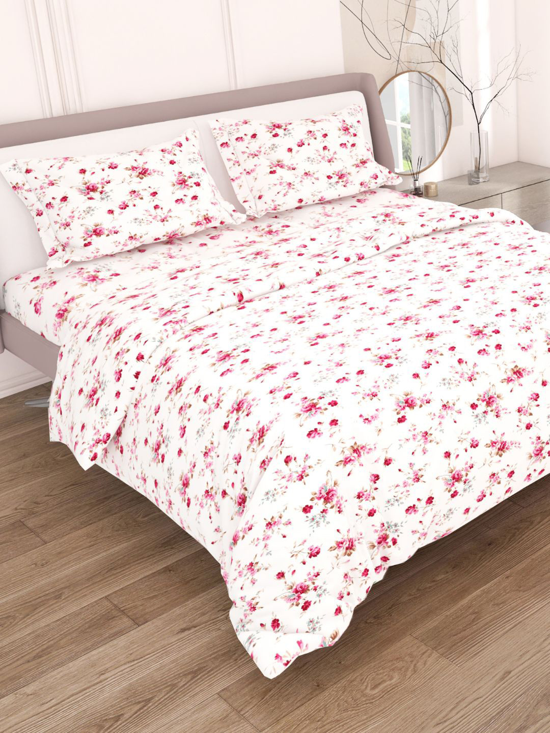 

Sleeping Owls- because your sleep matters Unisex Pink 144TC Bedsheets