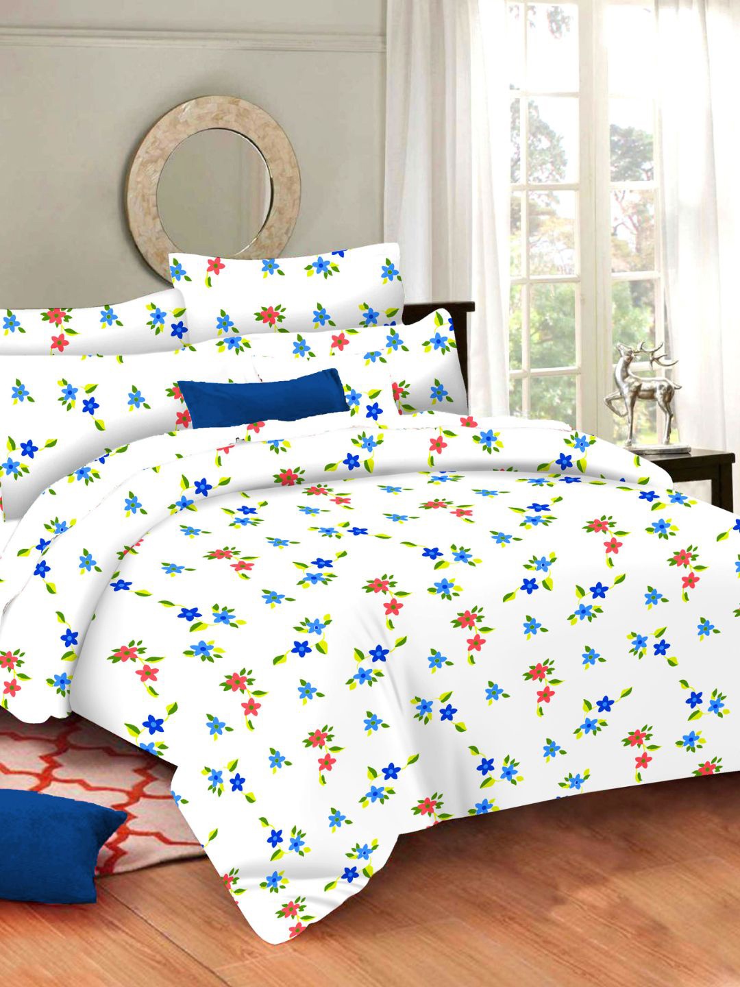 

Sleeping Owls- because your sleep matters White 144 TC Queen Bedsheet with 2 Pillow Covers