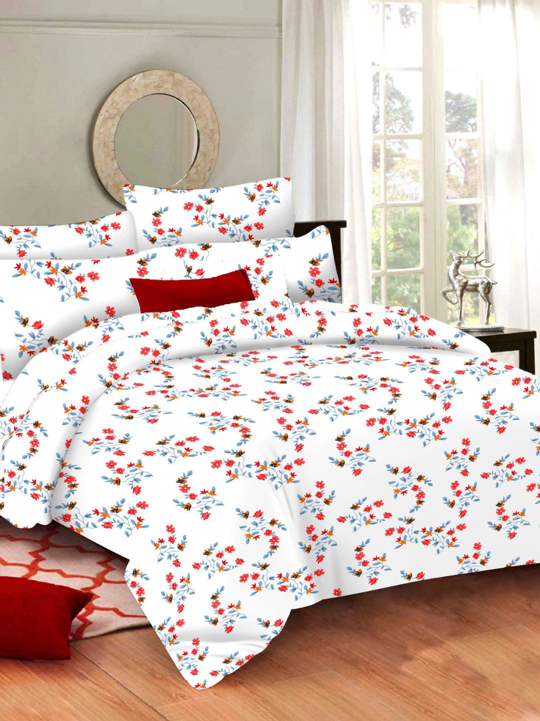 

Sleeping Owls- because your sleep matters Unisex Red 144TC Bedsheets