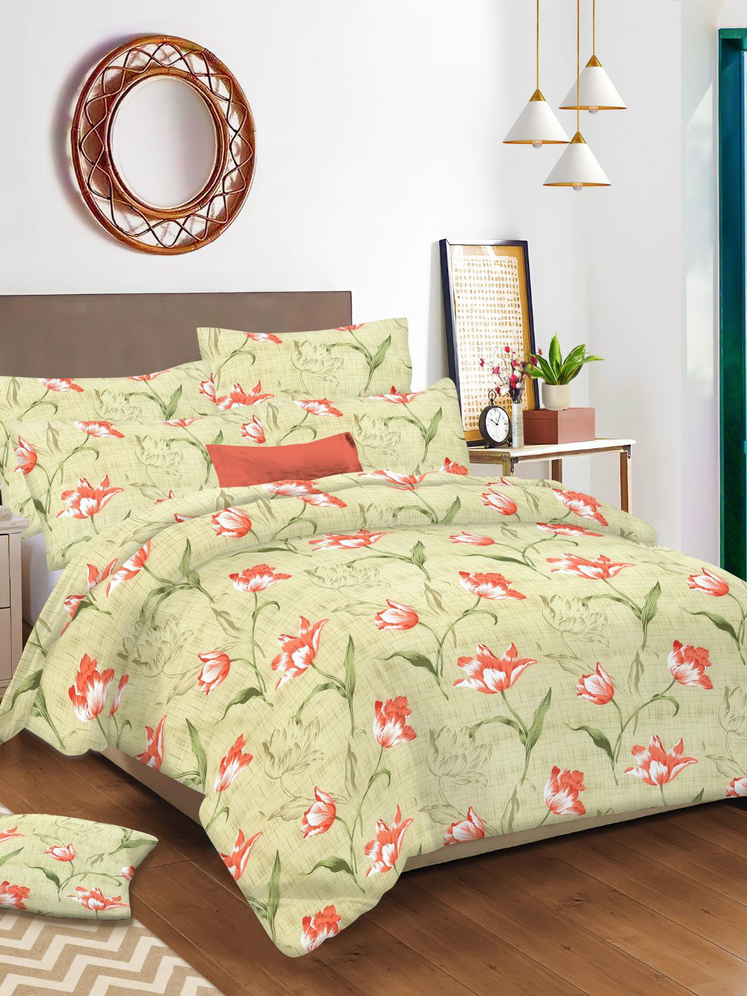 

Sleeping Owls- because your sleep matters Adults Beige 144 TC Bedsheet & 2 Pillow Covers