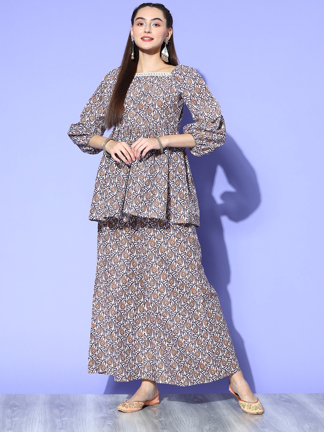

Moda Rapido Women Ethnic Motifs Polyester Print Parade Kurta Set, White