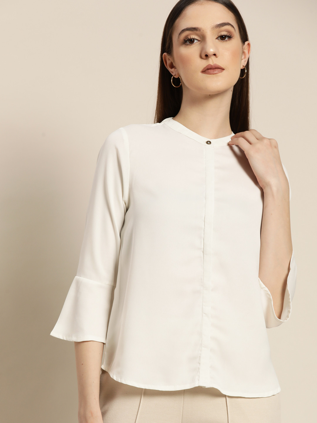 

her by invictus Women Solid Casual Shirt, White