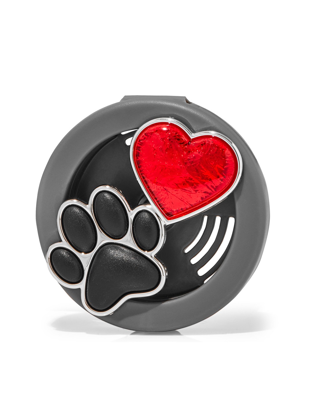 

Bath & Body Works Paw & Heart Vent Clip Car Fragrance Holder - Black & Red