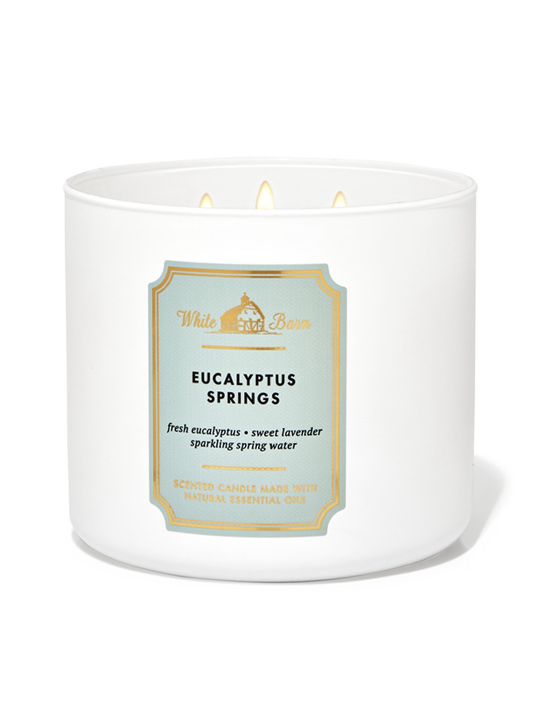 

Bath & Body Works White Barn Eucalyptus Springs 3-Wick Scented Candle - 411 g, Off white