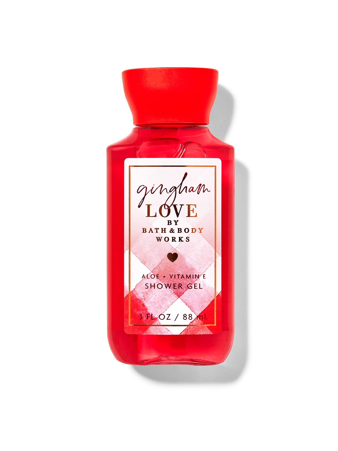 

Bath & Body Works Gingham Love Travel Size Shower Gel with Aloe Vera & Vitamin E 88 ml, Red