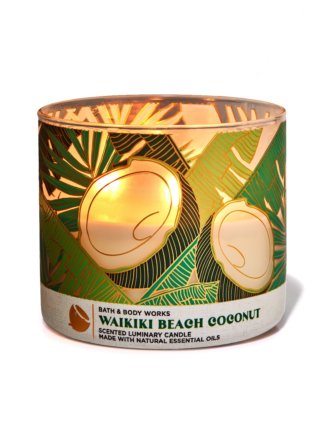 

Bath & Body Works Waikiki Beach Coconut 3-Wick Scented Candle - 411 g, Green