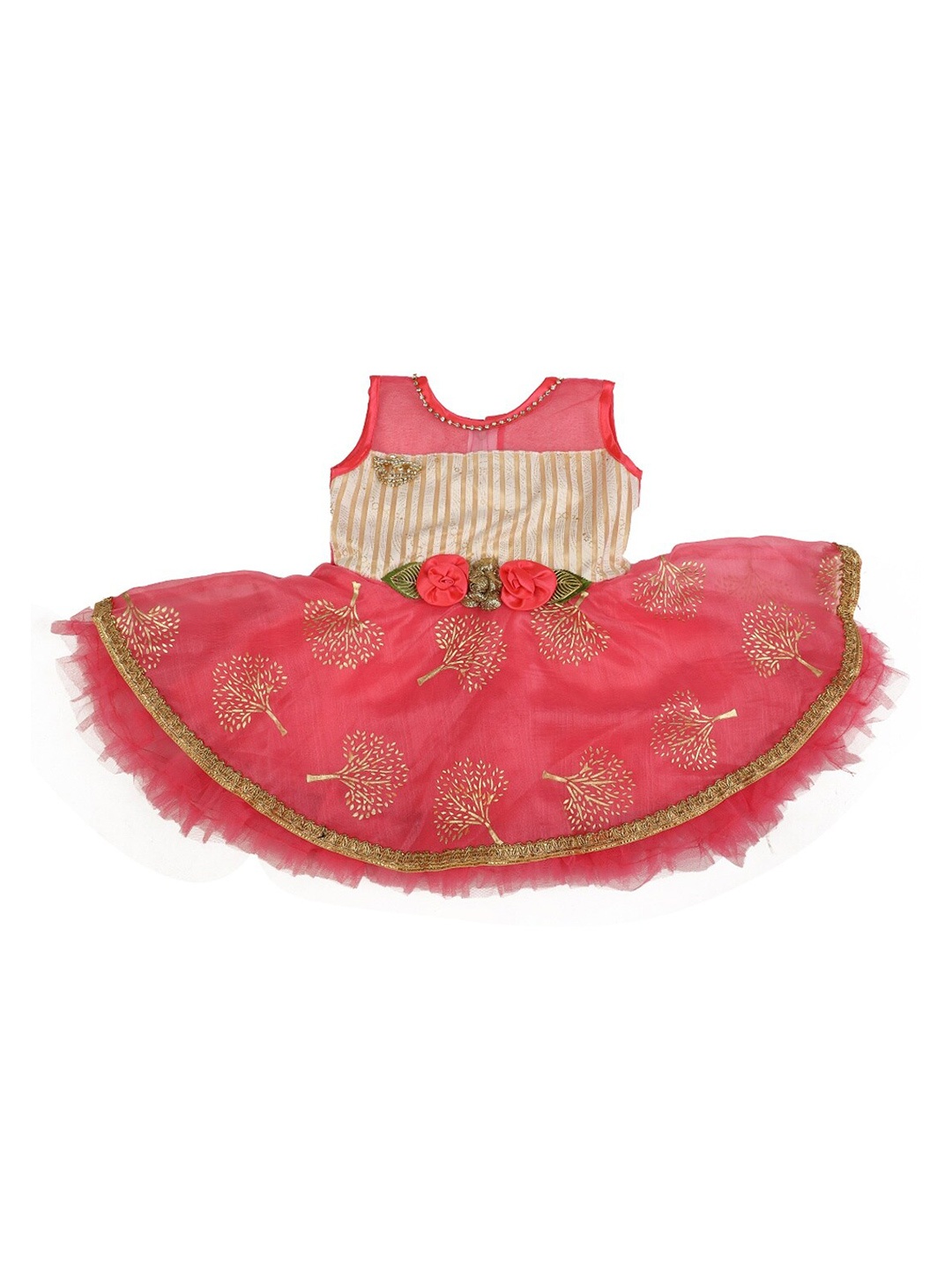 

V-Mart Peach-Coloured Floral Dress